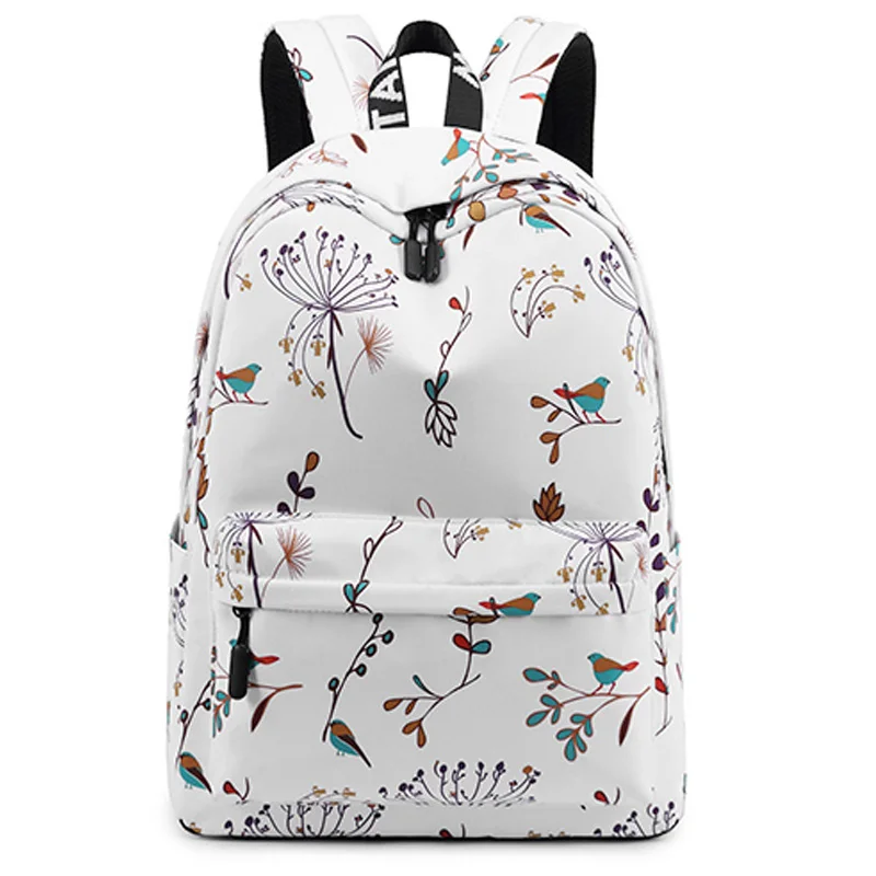

Casual Waterproof Female Backpack Flower Print Girls College Notebook Backpack Ladies Travel Backpack