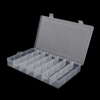 

28-Grid Plastic Adjustable Jewelry Organizer Box Storage Container Case with Removable Dividers