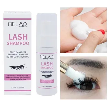 

50ml Eyelash Cleaner Professional Eyelashes Lash Shampoo Cleaner Eyelash Extension Cleanser Shampoo Eyelashes Makeup Remover