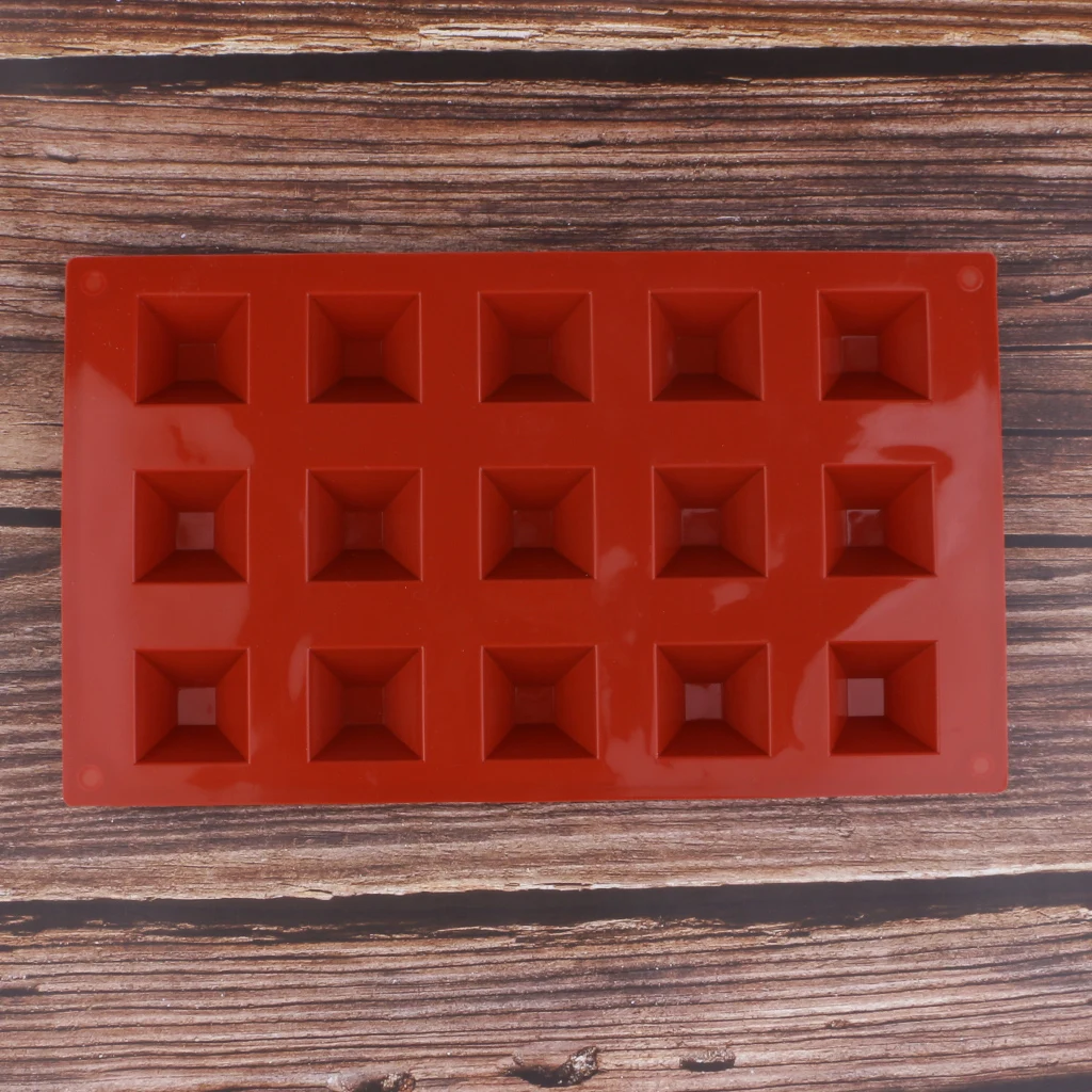 DIY Handmade Cake Ice Tray Chocolate Decor 15-Cavity Pyramid Silicone Mold 