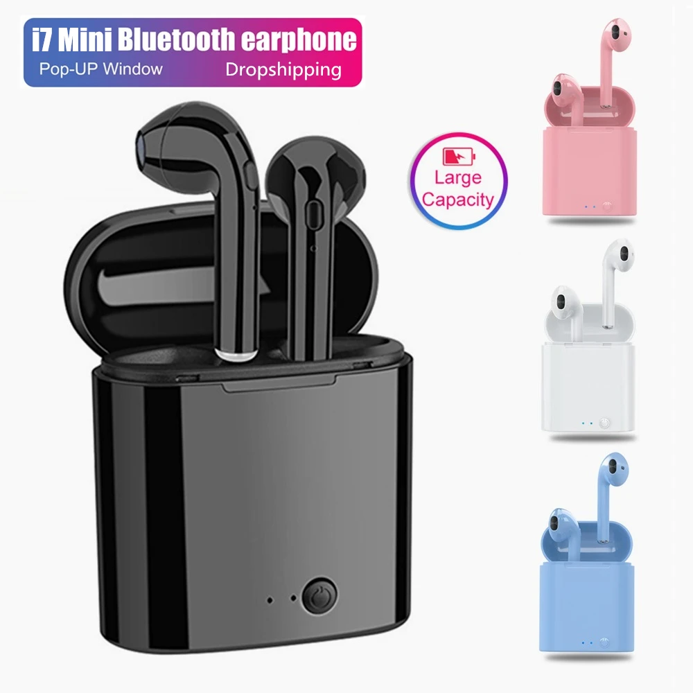 I7 Мини Bluetooth наушники i7s беспроводные спортивные HIFI гарнитура чехол для Iphone Xiaomi