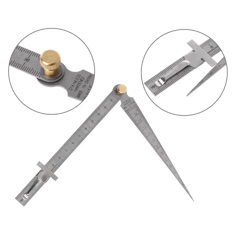 

2in1 Metric Taper Welding Feeler Gauge Gage Depth Ruler Gap Hole Stainless Steel