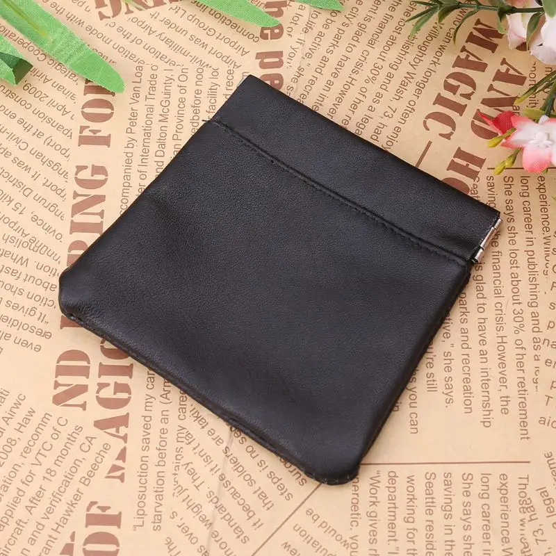 Genuine Leather Coin Pouch Snap Top Purse Strong Metal Spring Closure Small Change Bag coin purse change bag