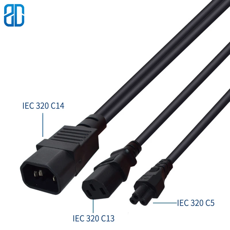 

0.3m C14-C13+C5 IEC320 C14 Male TO Double Female IEC320 C13+IEC320 C5 AC Power Extension Cable Cord For PDU /UPS 3*0.75mm