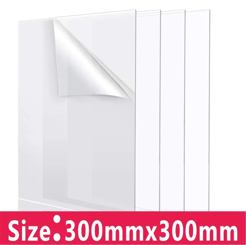 300x300mm Transparent Plexiglass Plate Acrylic Sheet Methacrylate Plastic Glass Metraquilato Plexi Perspex Board Clear Stand |