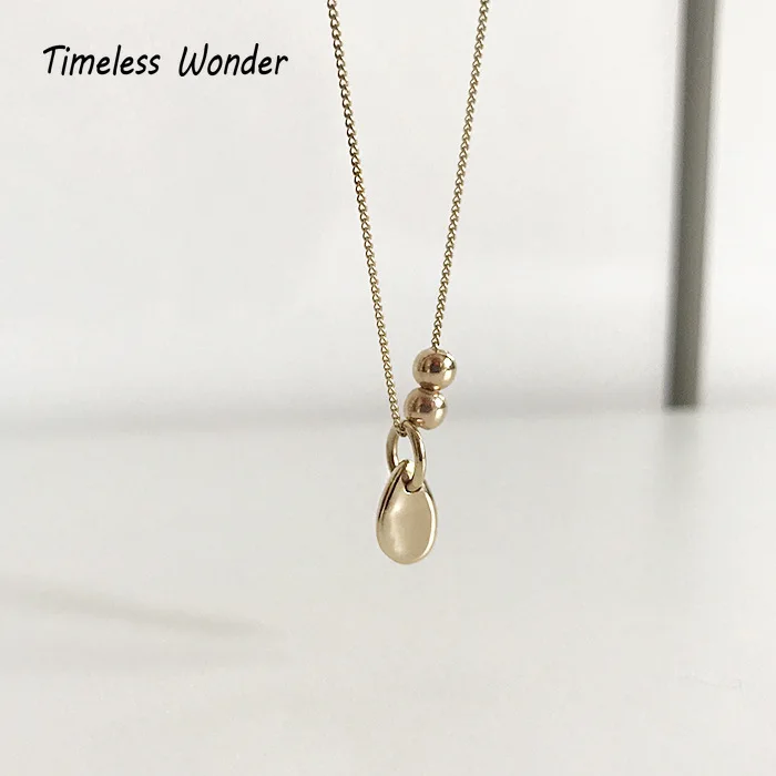Timeless Wonder 925 пробы Серебряное ожерелье Geo Ball колье женские ювелирные изделия цепи в стиле «готика» хип-хоп Бохо Япония сладкий тренд Ins 2125