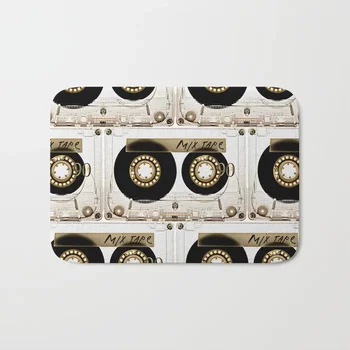

No-slip Retro Classic Vintage Transparent Mix Cassette Tape Doormat Carpet For Kitchen Bathroom Toilet Tapete Rug Porch Doormat