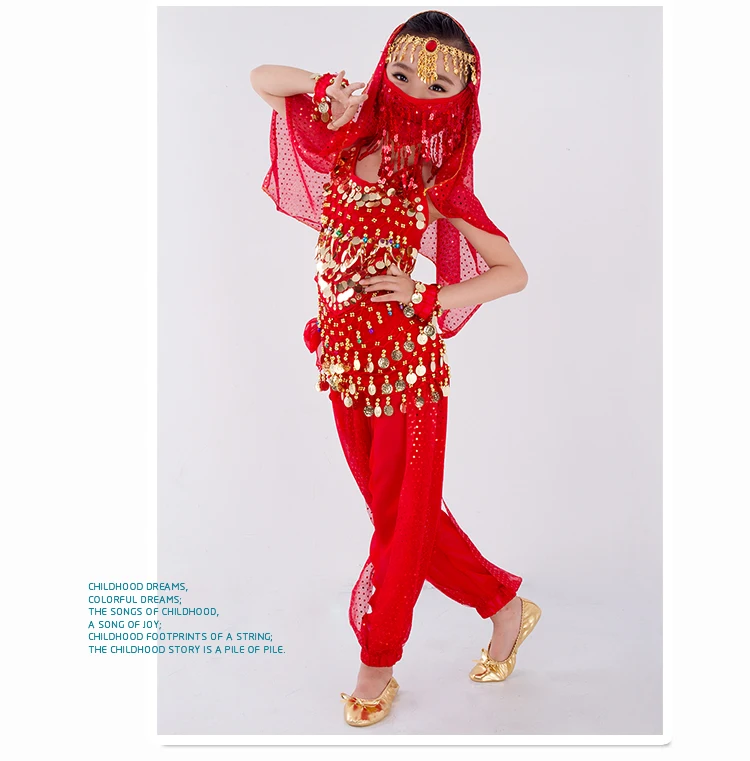 Child Costume Belly Dancer Belt Pants Veil Accessories for Wings Kids Bollywood Dress Girls Belly dance Costume Set 2-8Pieces