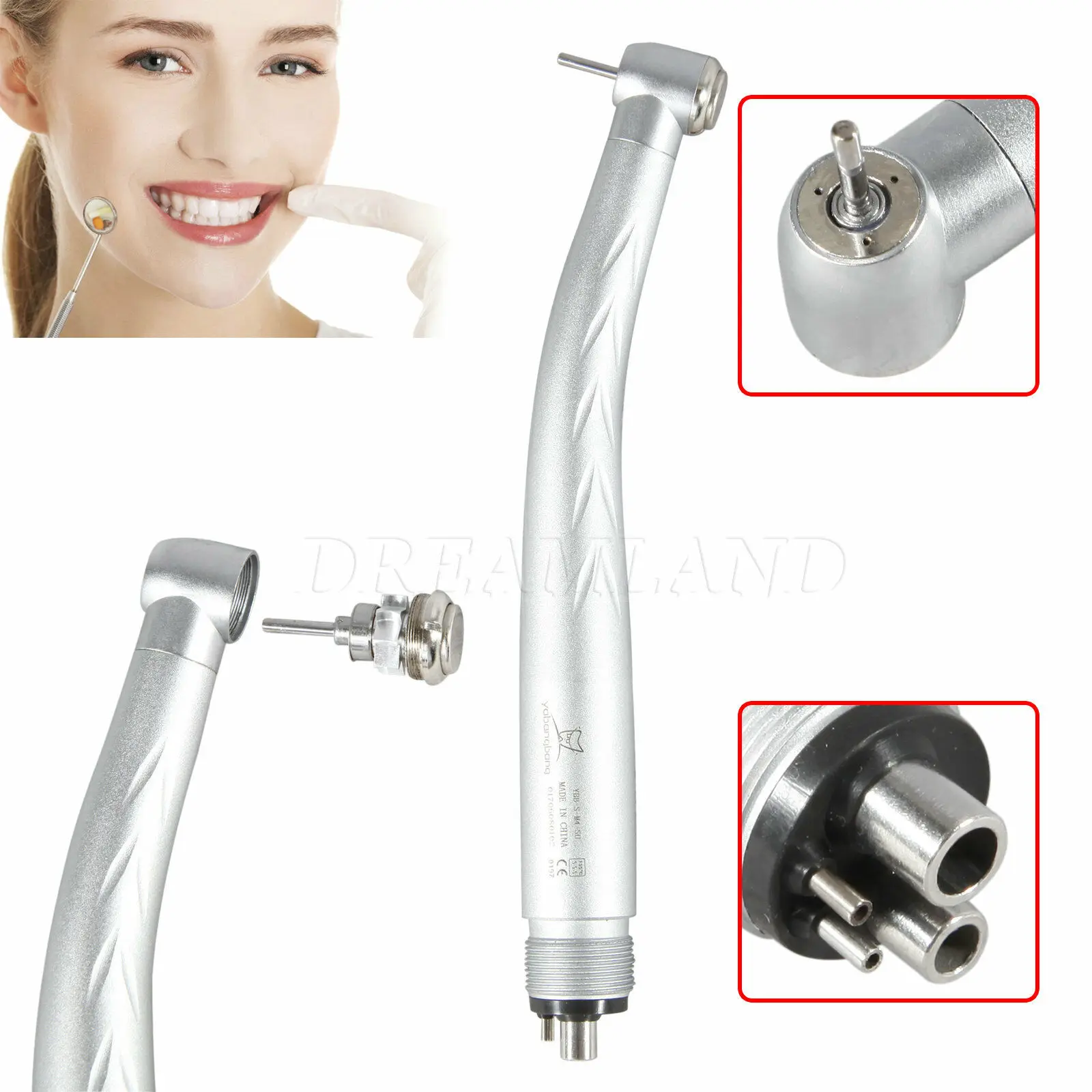 

Dental High Speed Turbine Handpiece Triple Way Spray Push Button 4HOLE Rotor Fit KaVo