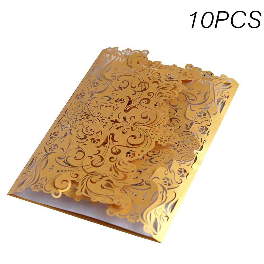  10pc/lot White Hollow Laser Cut Wedding Invitations Elegant Engagement Wedding Invitation Card With - 4.00012E+12
