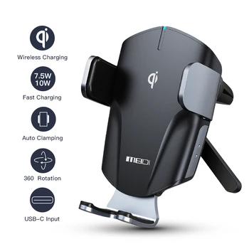 

MEIDI Wireless Charger Phone Holder Car air vent mount with Charging Cable Auto Lock & Release Mobile Phone Intelligent support