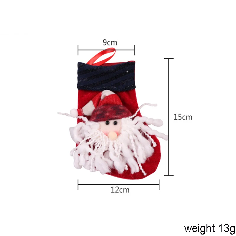 Маленькие рождественские чулки; рождественские носки с Санта-Клаусом и снеговиком; рождественские носки для украшения на год; сумки для конфет с Санта-Клаусом; подарки на год