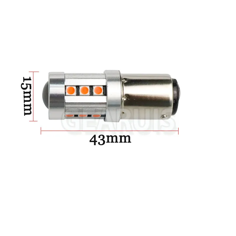 100 шт. 1157 BAY15D P21/5 Вт стробоскопическая вспышка 15 SMD 3030 0.35A 3030 1156 светодиодный автомобильный DRL стоп-сигнал заднего хода