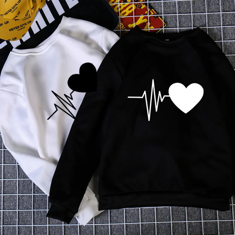 

Harajuku Spring Autumn Hoodie Women Long Sleeve Fashion Love Printed Warm Sweatshirts Woman Casual Plus Size Female sudaderas