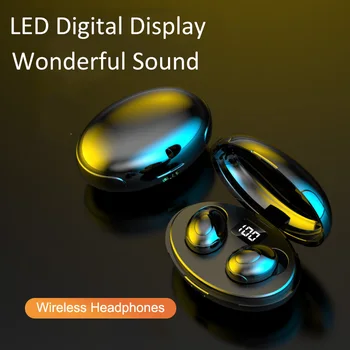 

Wireless Bluetooth Headphone LED-Display TWS Sports Waterproof Wireless Earphone with Charging Box Headset With Microphone