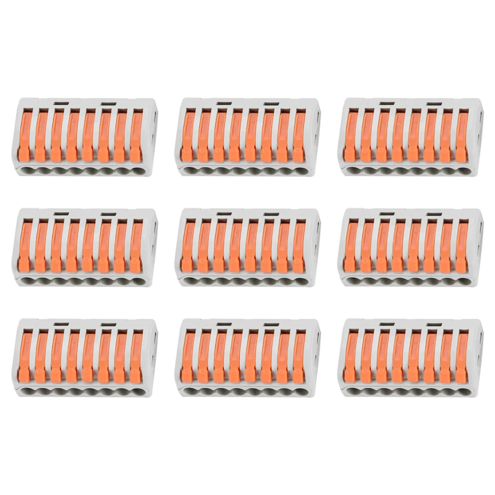 

Universal Fast Electric Wire Connectors Kit 9pcs 8-Way Flame Retardant Cable Connector Box Set Quick Install Terminals