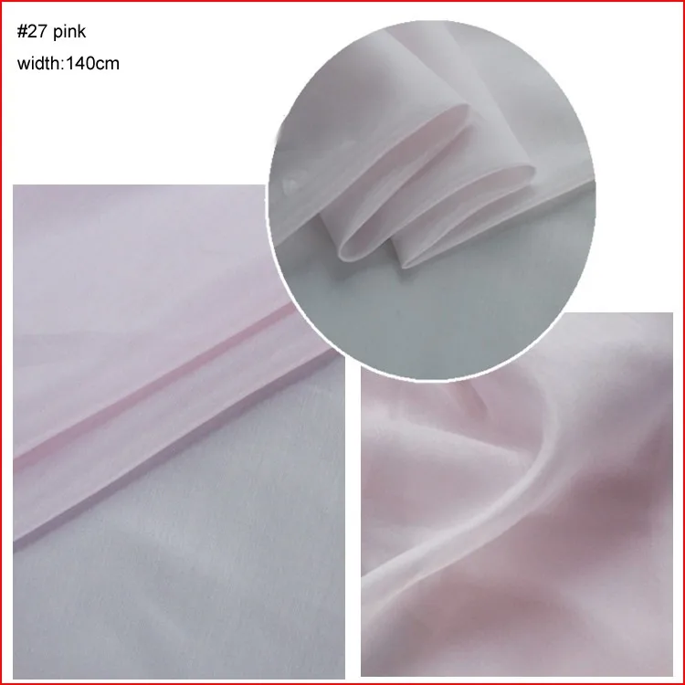 Luxurious Pure White Silk-Cotton Fabric for Dress Linings - Lightweight & Soft