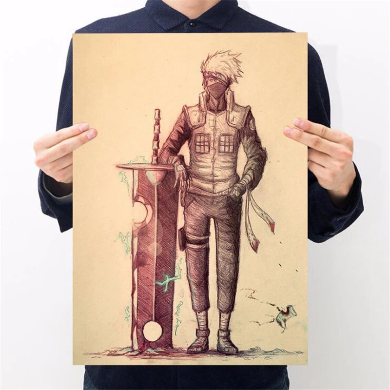 Classic Naruto Figure Sasuke Pain Neji Painting Anime Poster Vintage Decoracion Wall Art Kraft Paper Posters Wall Stickers