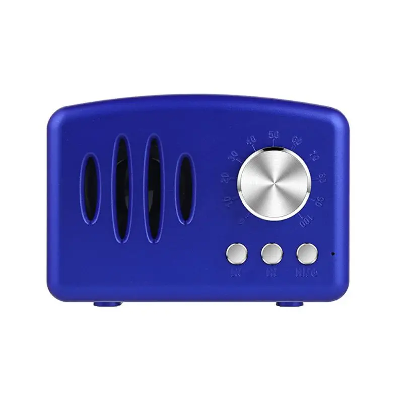 Радио Ретро аудио портативный мини Bluetooth динамик Поддержка TF карты U диск небольшой компактный беспроводной сабвуфер - Цвет: BLUE