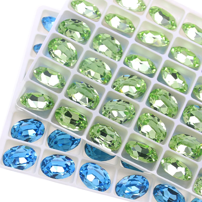 

5pcs Oval Shape Rhinestones 10*14mm Applique Gems Glue On K9 Crystal Stones For Jewelry DIY Craft Garden Decoration 3002