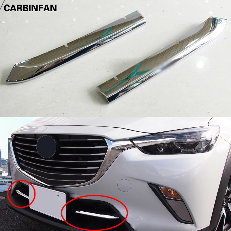ABS Chrome Front Bumper Air-inlet Grille Grill Cover Trim 2Pcs/Set For Mazda CX-3 2016 2017 | Автомобили и мотоциклы