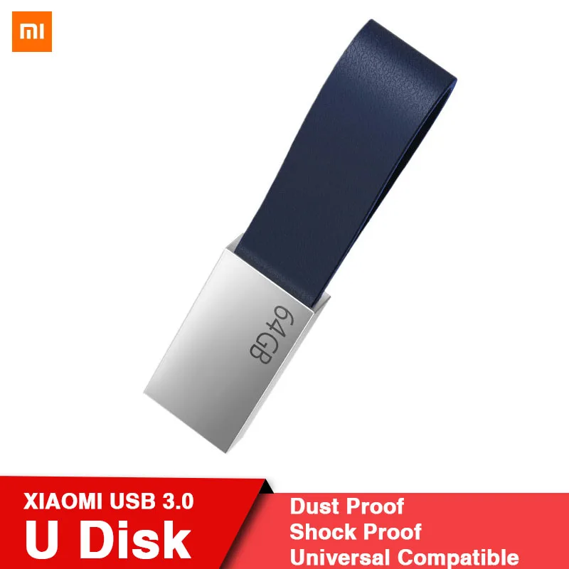 

Original Xiaomi 64G U Disk USB3.0 High-speed Transmission 64GB U-Disk Compact Full Mental Body Lanyard Design Memory Device