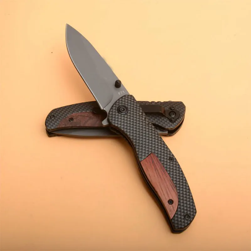 F71 440 steel fruit knife Wood+ carbon fiber Handle Folding knife hunting camping knives tactical survival knife EDC small Tool