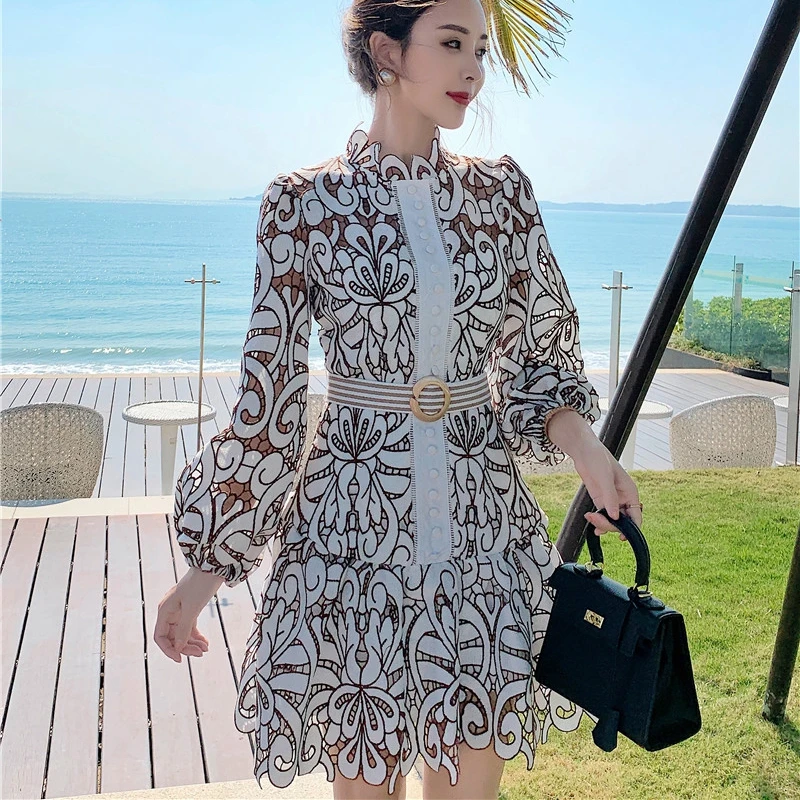picture color Высокое качество Весна Для женщин Мини платье с русалочкой с длинными рукавами и отверстиями на верхнем слое пикантные праздничные призвание вечерние платье женская одежда Vestidos - Цвет: picture color