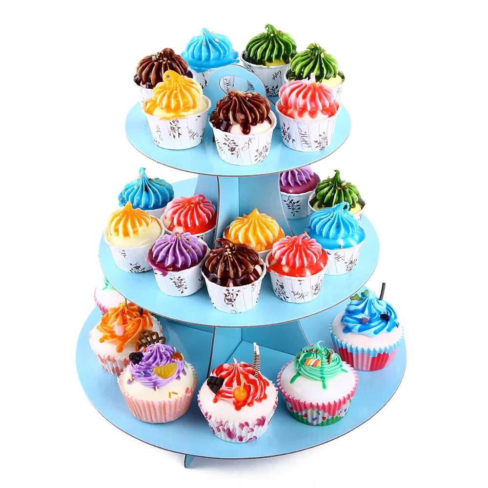 Princess Cardboard Cupcake Stand 3-Tier Round Tower Children's Birthday 