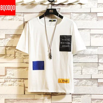 

BLACK Funny Print Oversized Men T Shirt Hip-Hop Cotton Tshirt O-neck Letter Chinese Causal Tshirts Mens Fitness Fashion Tees 5XL