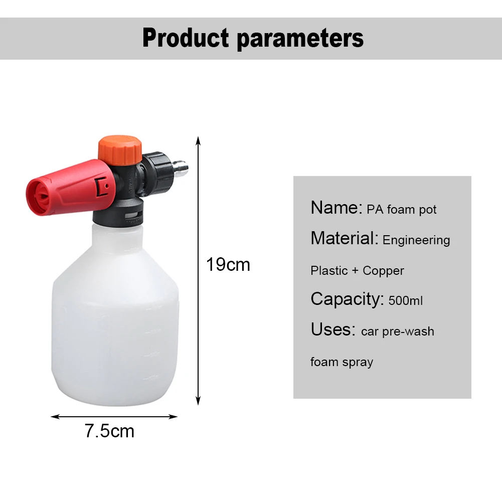 Conveniente da Lavagem de Carro do Pulverizador Durável de Alta 4 da Espuma da Neve do Pulverizador 500ml da Espuma da Lavagem de Carro Arma Longa Pressão Mini g1 - 4 Cheap Balde p carro