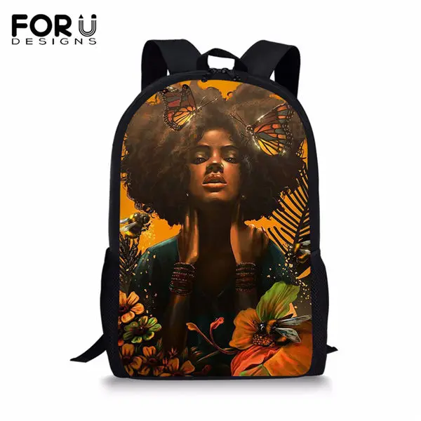 CDWX3929C FORUDESIGNS/модный детский рюкзак, черный Африканский узор для девочек, 16 дюймов, школьные сумки, Kawaii, дизайнерская Детская сумка-книжка для девочек - Цвет: CDWX3929C