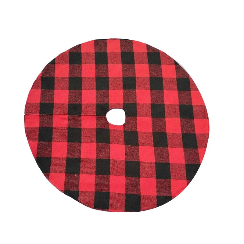

Buffalo Plaid Christmas Tree Skirt - Red Andblack Checks for Atraditional Look - Machine Wash Anddry