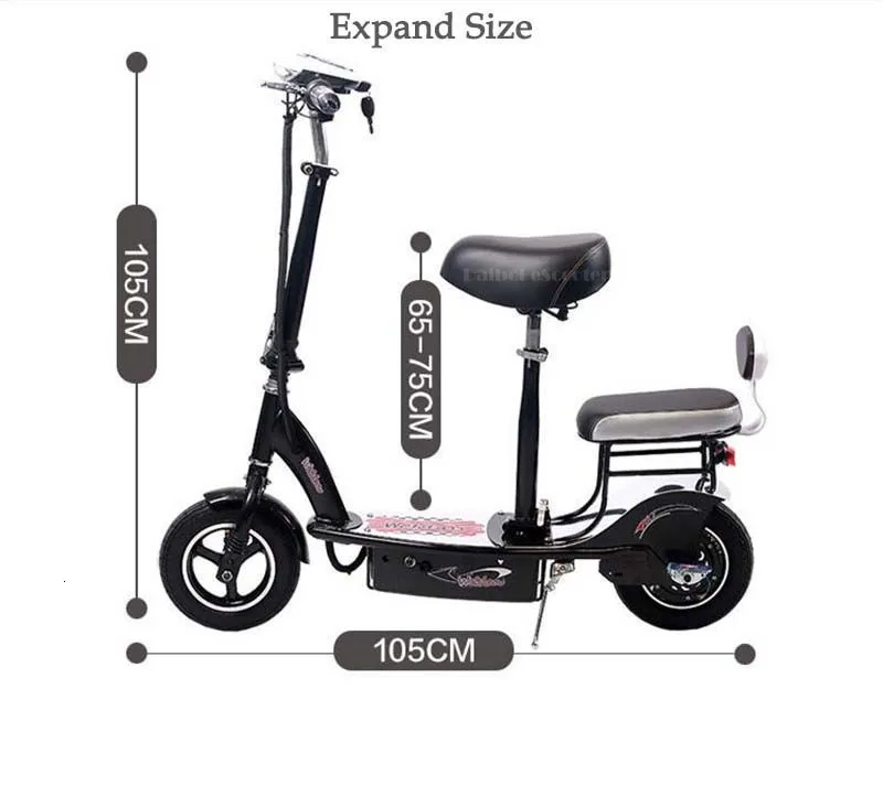 Mini Electric Bike Two Wheels Electric Bicycle 10 Inch Single Motor 350W 36V Foldable Electric Scooter Pink For Women (20)