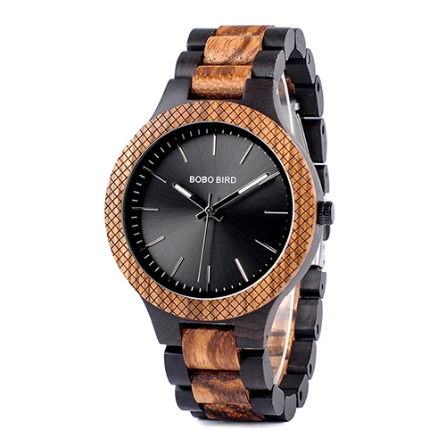 BOBO BIRD, роскошные брендовые деревянные часы для мужчин, Relogio Masculino, Miyota, кварцевые мужские наручные часы, подгонка, сделай сам, подарок, гравировка, имя, логотип - Цвет: bobobirdwatch