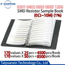 A Book 0201 0402 0603 0805 1206 SMD Resistor Book 1% Capacitor Resistance Package Component Sample Book One-hundredth Accuracy