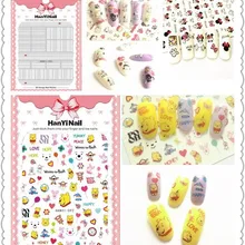 Ультратонкие 3D наклейки для ногтей в японском стиле с резиновой наклейкой для ногтей роспись ногтей HanYi082-103