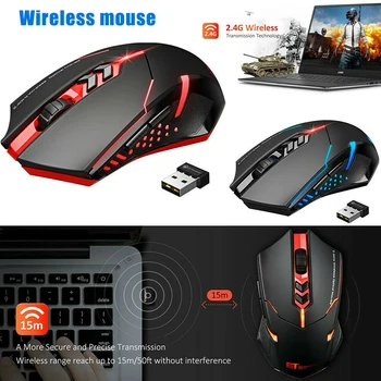 

Wireless Gaming Mouse with Quiet Click Optical 2400 DPI for PC Laptop Office QJY99