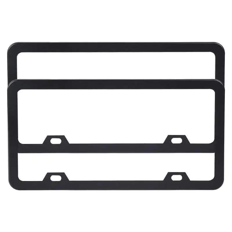Narrow edge Black 2pcs US автомобильные рамки для автомобильного номера 4 отверстия углеродного волокна автомобиля из нержавеющей стали долговечность практичность Универсальный наконечник Чехлы Держатели - Цвет: Narrow edge Black