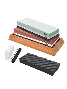 

Dual Sided Whetstone 400-1000 Grit Sharpener Set Precision Cutter Guide for Coarse Sharpening and Fine Polishing