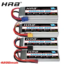 HRB 2S 3S 4S Lipo батарея 11,1 V 14,8 v 4200mah 60C Lipo для 1:10 1:12 rc грузовик Truggy багги автомобиль Танк беспилотный вертолет XT60-T разъем