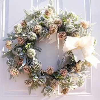 

2019 New 50cm Artificial Flower Hanging Wreath Front Door Home Walls Decorations High quality beautiful greenery wreath