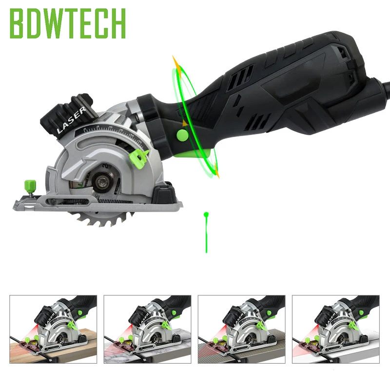 Bodew Tech BTC01 5.8Amp мини циркулярная компактная пила с 89 мм "24 T TCT лезвие, вакуумный адаптер бесплатный возврат