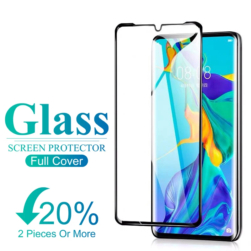 Полное покрытие из закаленного стекла для Huawei P40 P30 P20 Lite Pro защита экрана Защитное