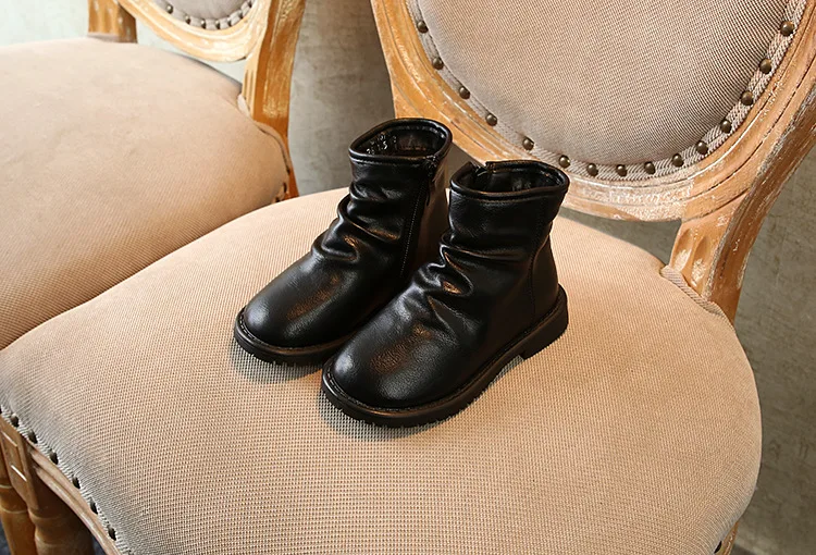 New high quality Genuine leather Girls Long Snow Boots 21-37 Winter Martin boots for Plush Warm Shoes for girls kids Sport Shoes