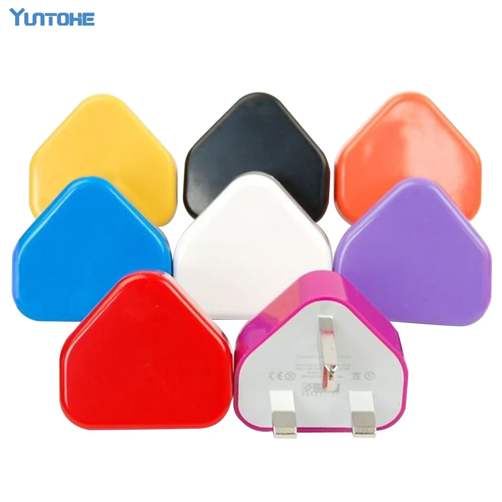 Wholesale 5V 1000mAh 3 Pin USB UK Wall Charger Adapter Plug for IPhone 4 4s 5 8 6s 7 7plus &ampSmart Phone Colorful | Мобильные