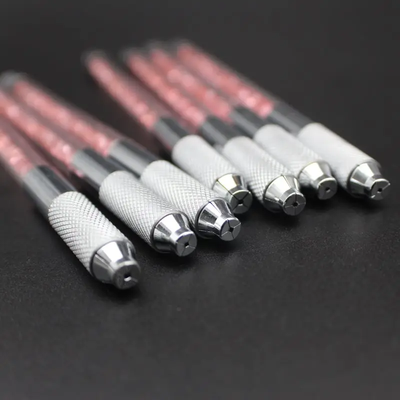 

10 PCS Pink Microblading Pen 3D Eyebrow Tattoo Permanent Eyebrow Makeup Manual tattoo pen tools
