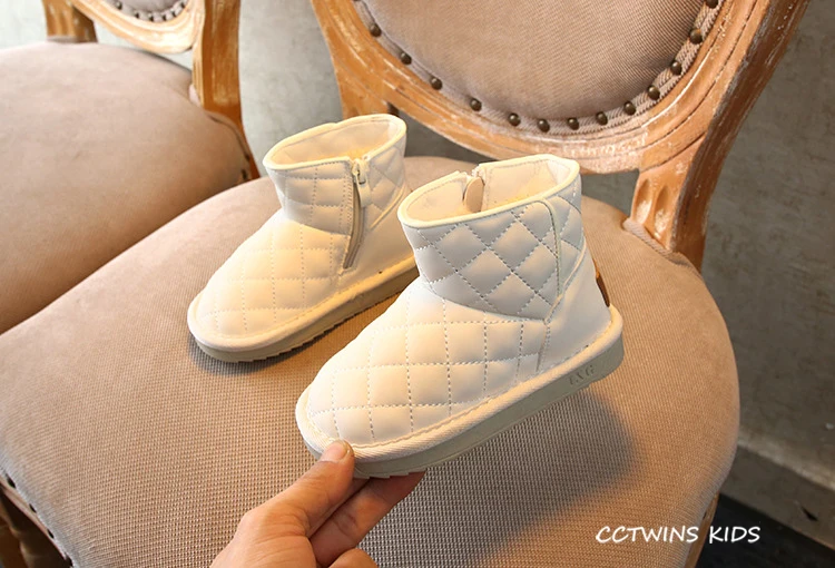CCTWINS Kids Shoes Winter Girls Fashion Princess Soft Snow Boots Children Black Casual Shoesfor Toddler Warm Booties SNB043