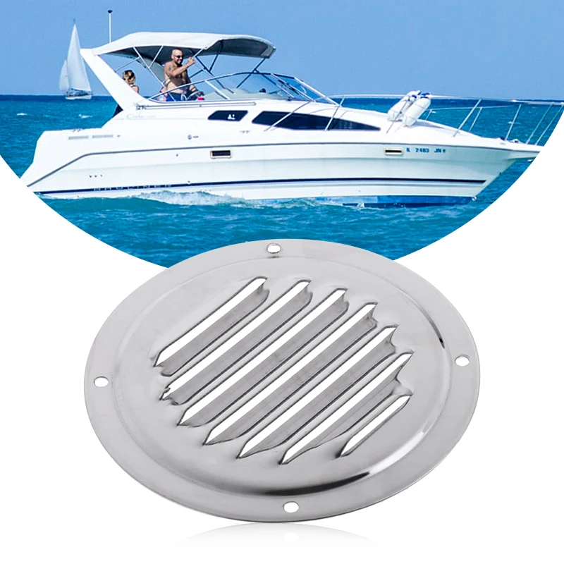 1 Pcs Stainless Steel Air Vent Grille Ventilation Louver Round Shaped Venting Mesh Louver Grille For Boat Yacht Caravans RV Etc stainless steel boat marine accessories boat yacht air vent grille covers ventilation grill cover 126x65 mm