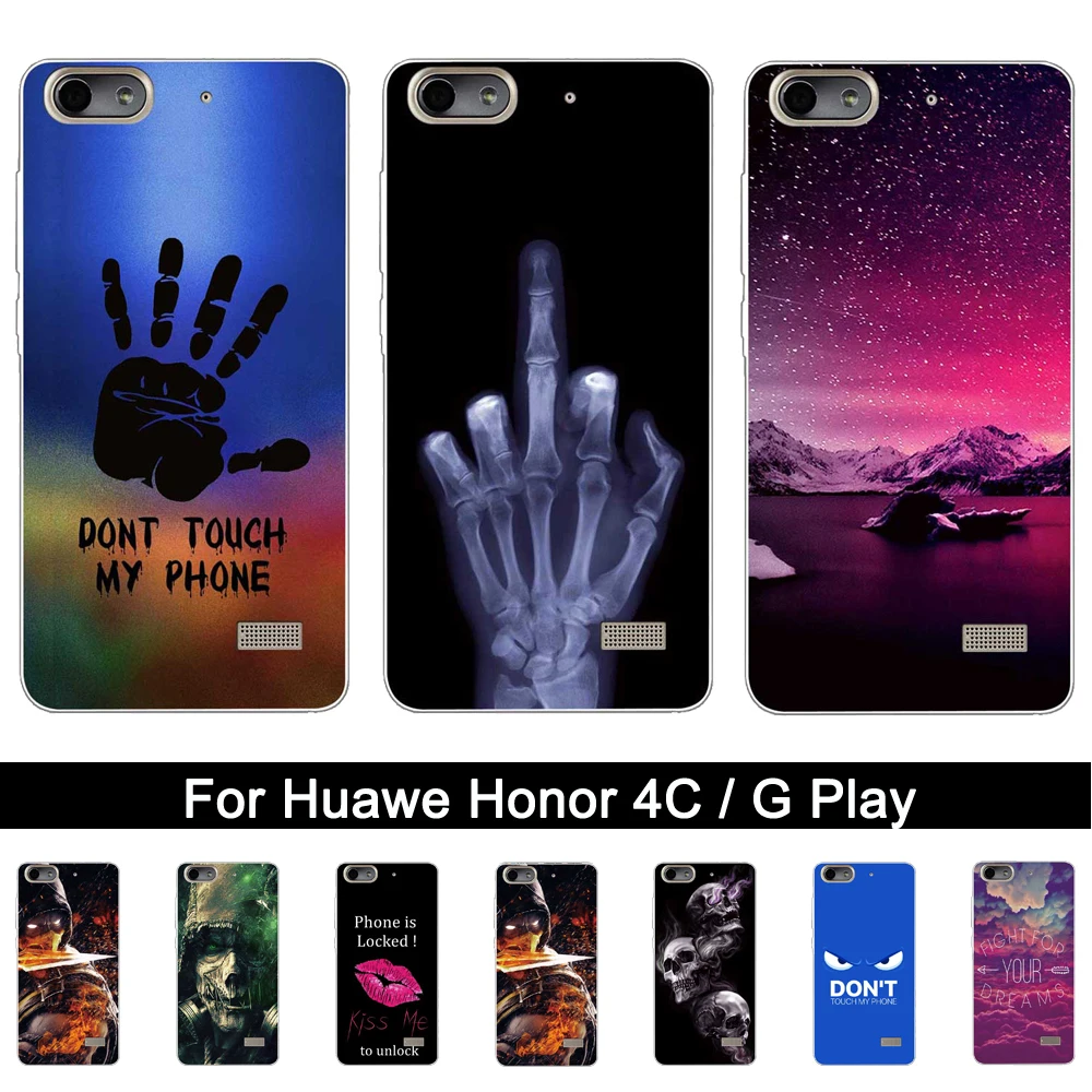 Cover Case For Huawei Honor 4C Soft Silicone Back 4 C G Play CHM-CL00 TPU Print Painted Phone Shells Bags | Мобильные телефоны и